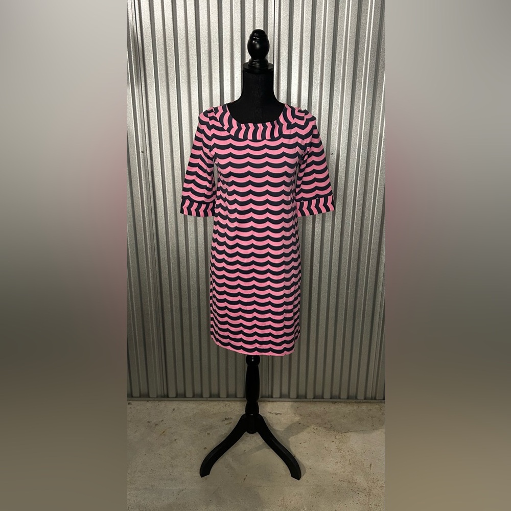 Women’s Sailor Sailor Pink Blue Striped Long Sleeve Midi Dress Designer Size XS